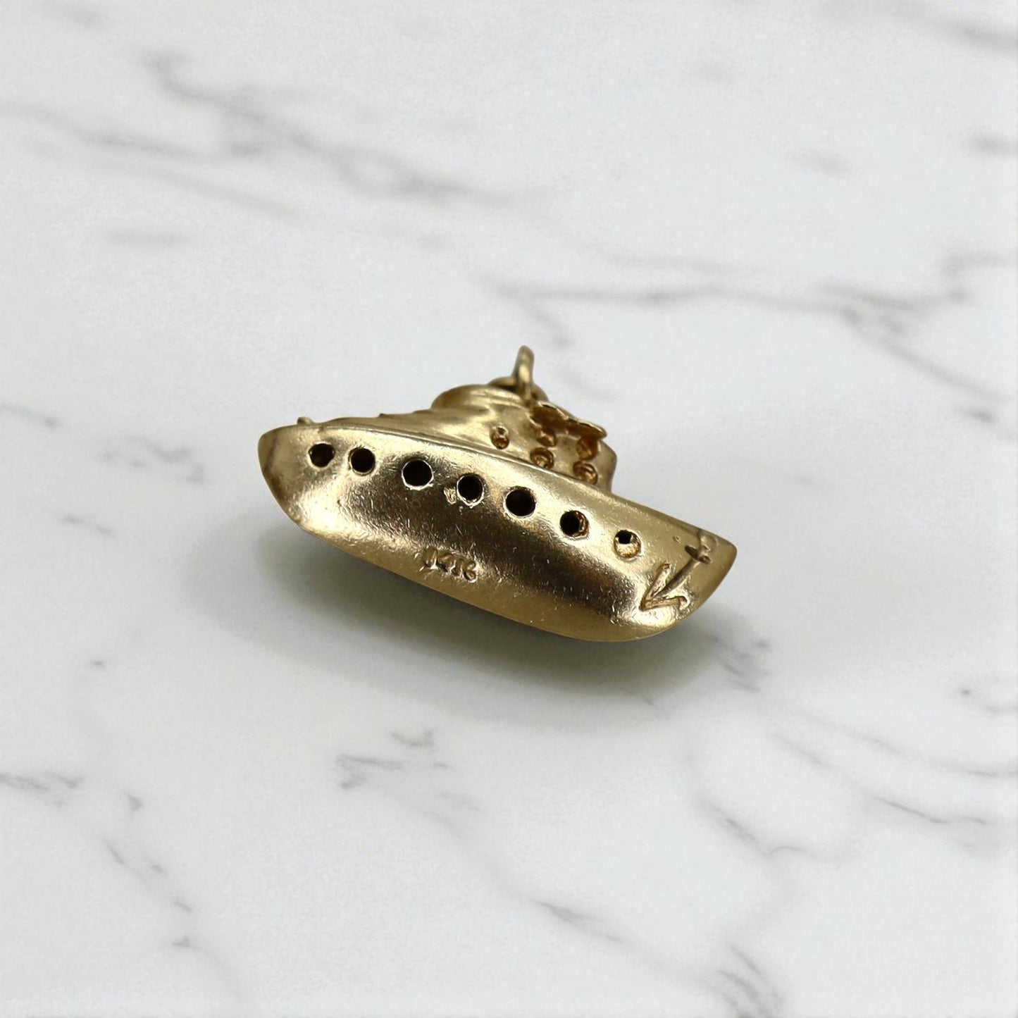 14k Gold Cruise Ship Charm Bon Voyage - Petra Star