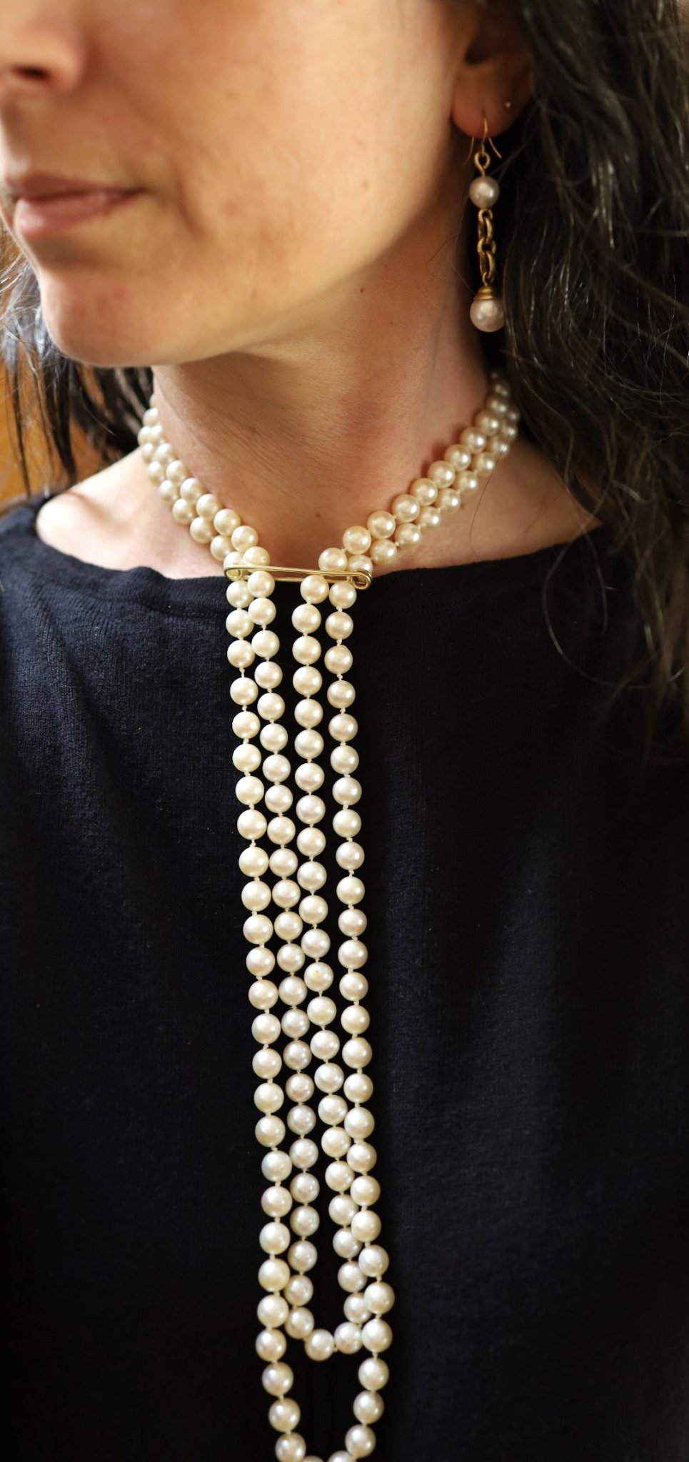 Akoya Pearl Necklace 8 - 8.MM White Akoya Strands - Petra Star
