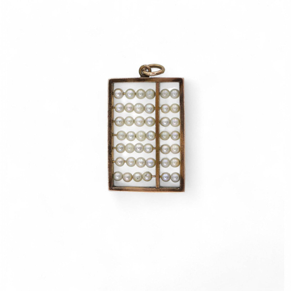 Antique 14k Gold Abacus Pendant with Sliding Pearls - Petra Star