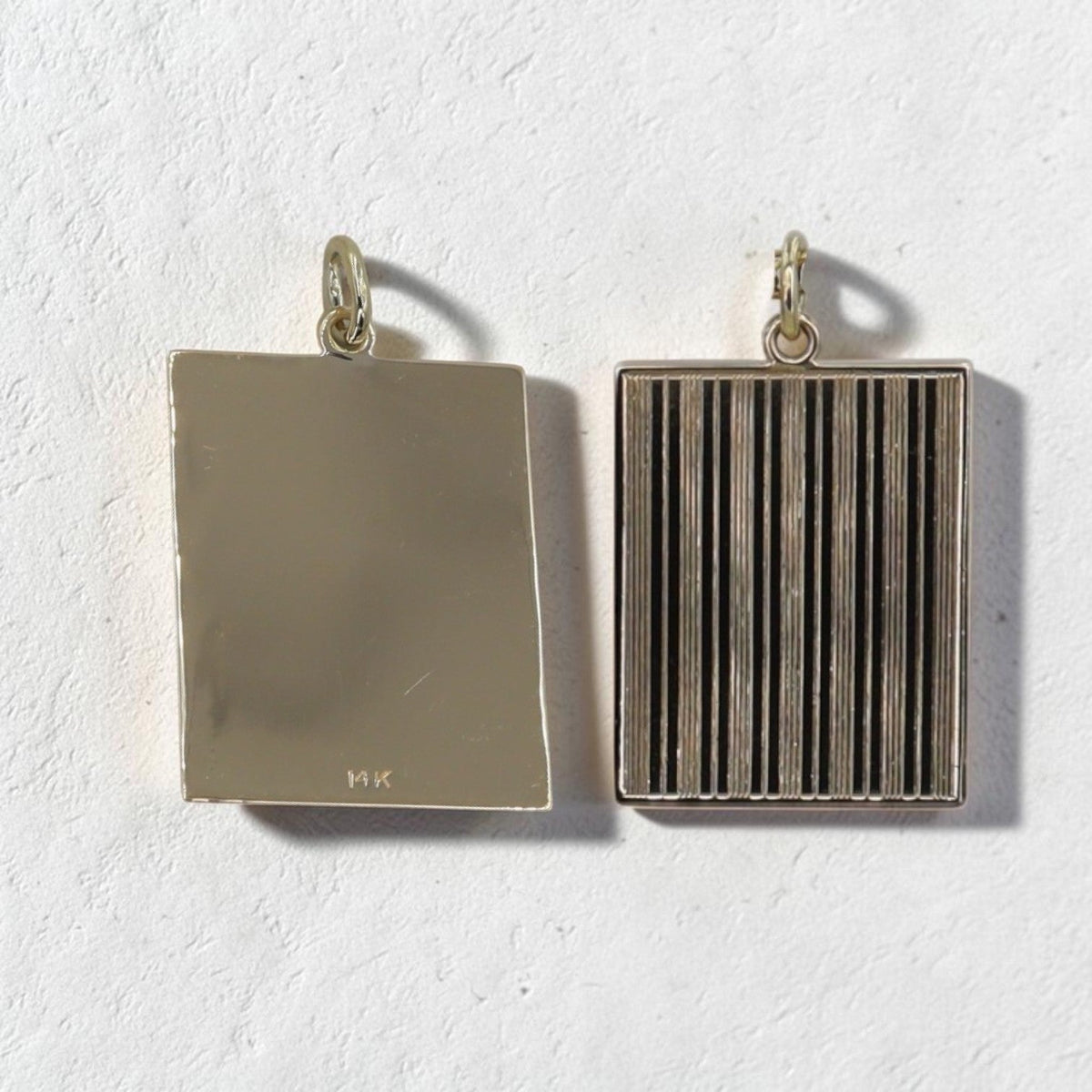 Antique 14K Gold Art Deco Book Pendant — Converted to Three Individual Medallion Pendants — Circa 1930s - Petra Star