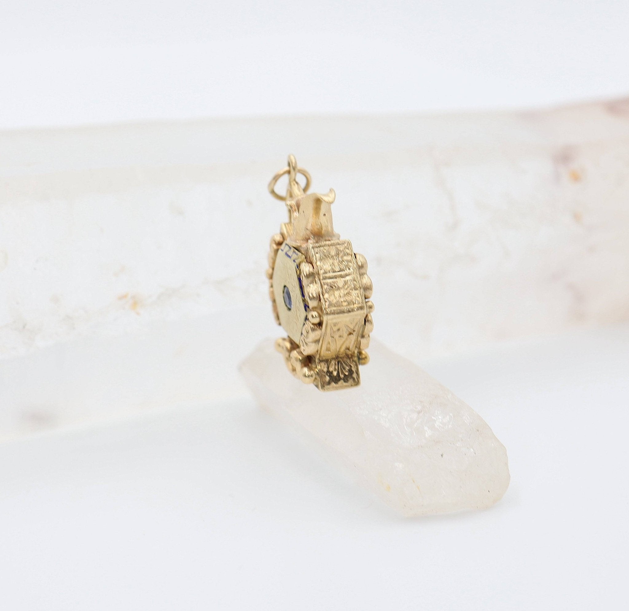 Antique 14k Gold Pitcher Charm Pendant - Petra Star