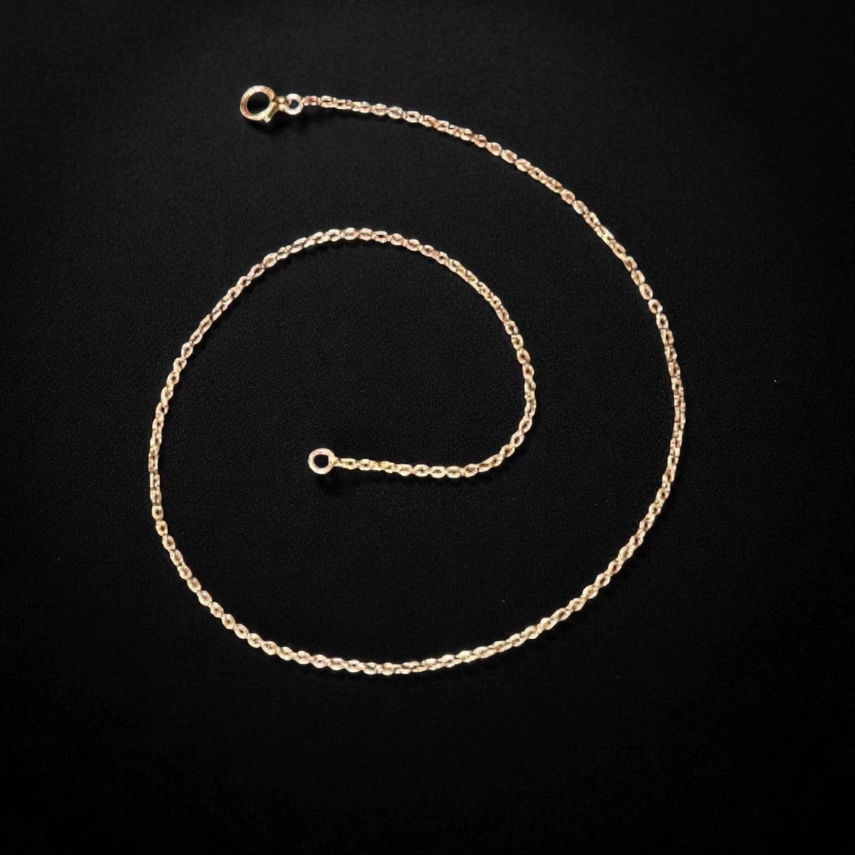 Antique 15k Yellow Gold Heavy Curb Link Chain – 16.5” Length - Petra Star