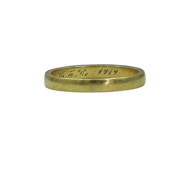 Antique 18k Green Gold Band - Petra Star