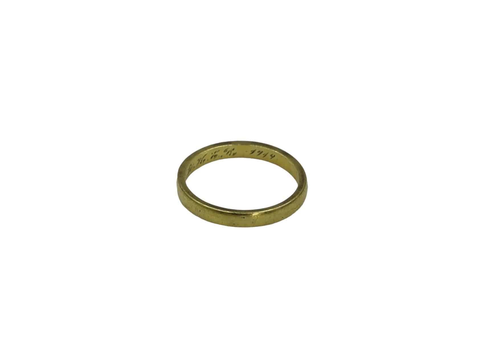 Antique 18k Green Gold Band - Petra Star