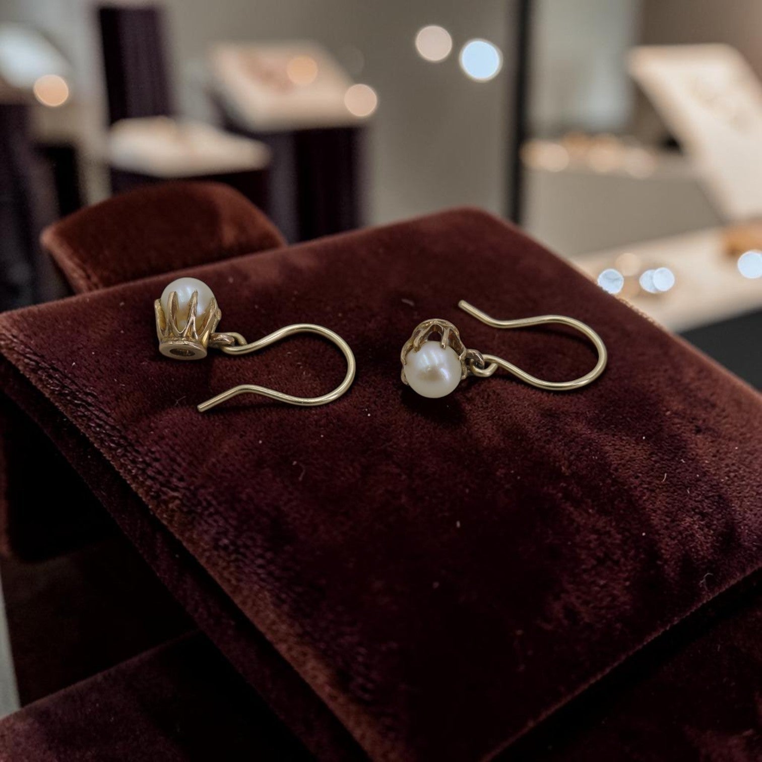 Antique Basket Cultured Akoya Pearl Drop Earrings | 5.5mm | Petra Star - Petra Star