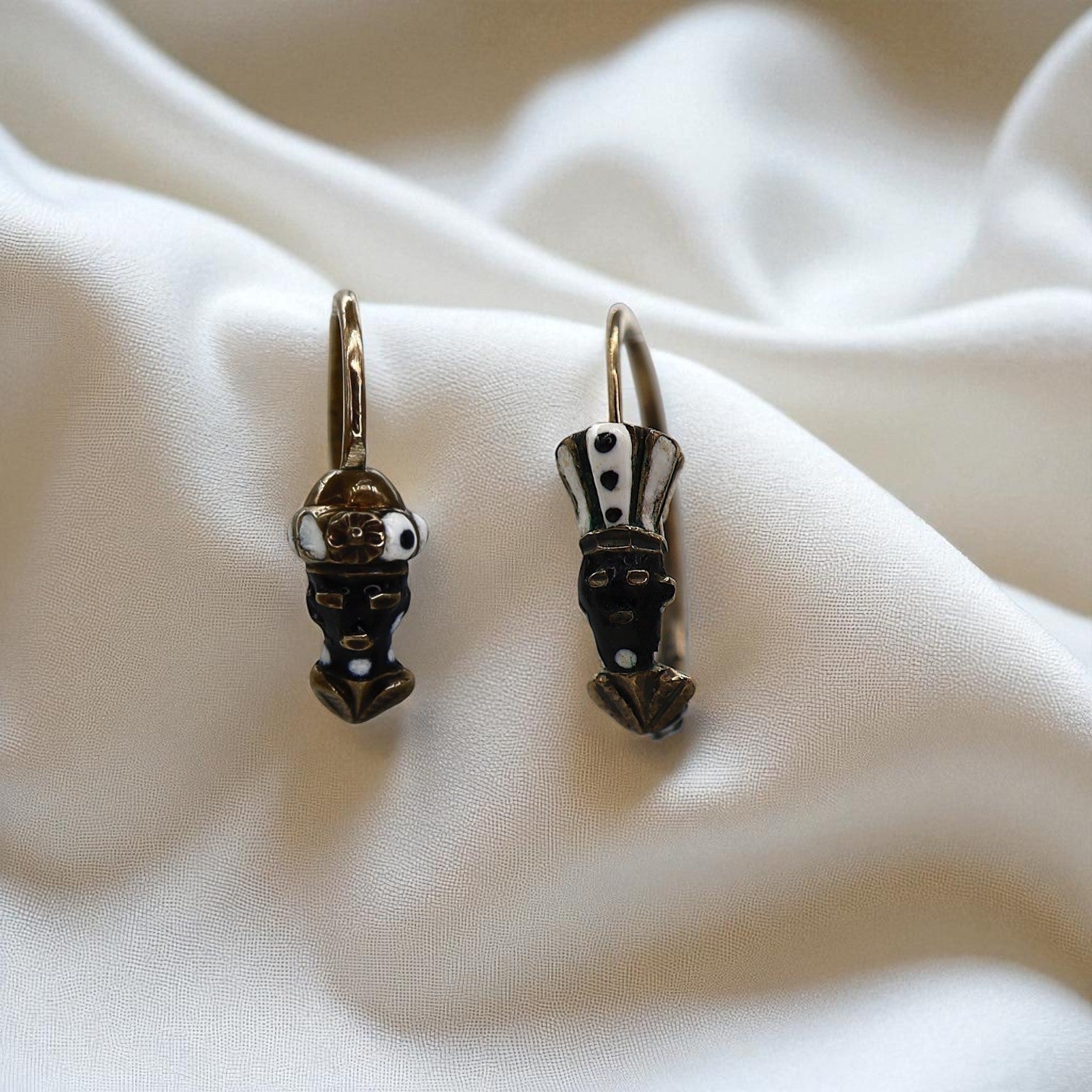 Antique Blackamoor Hoop Earrings Gold Filled - Petra Star