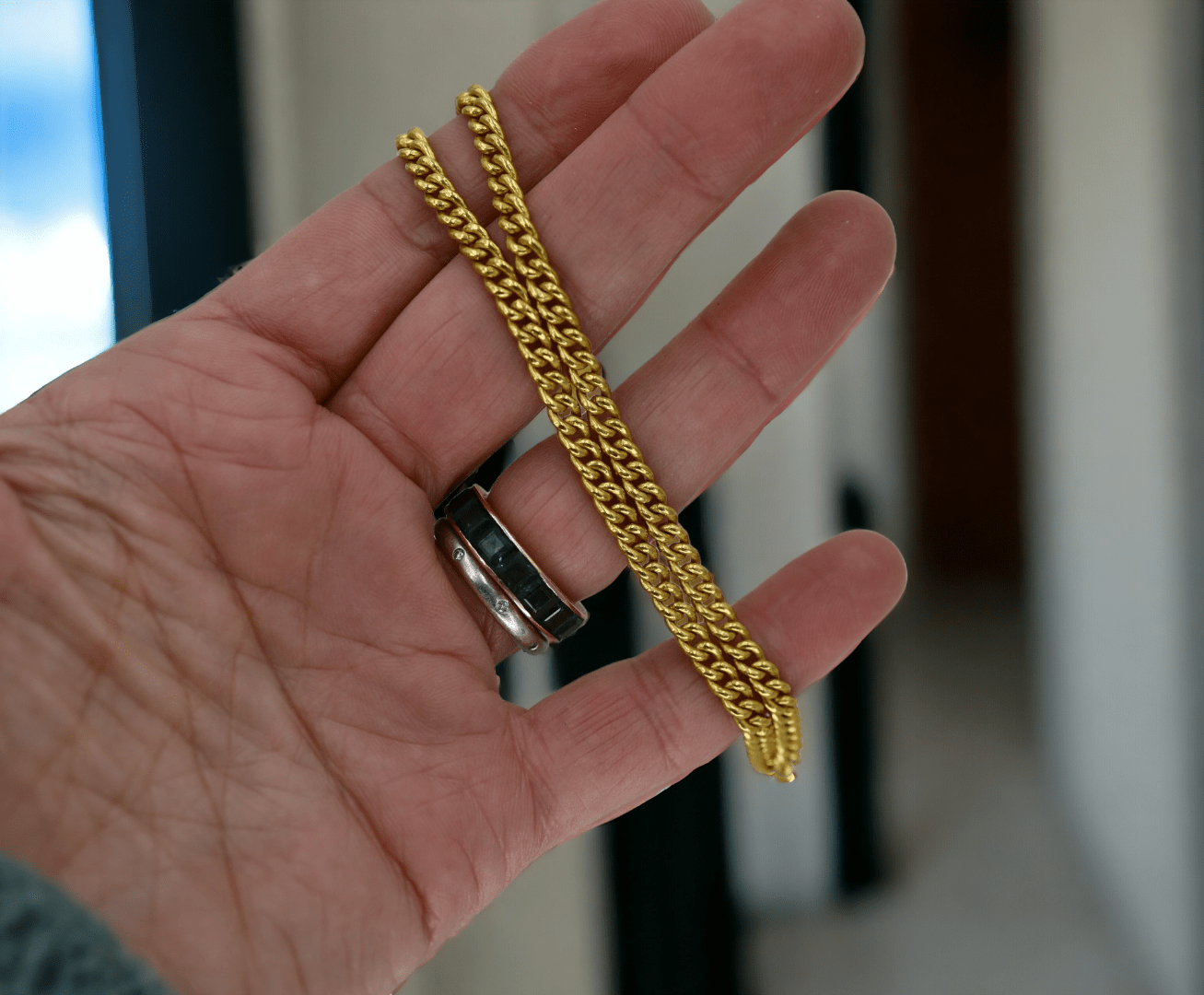 Antique Chinese 24k Solid Gold Chain Handmade 16 Grams - Petra Star