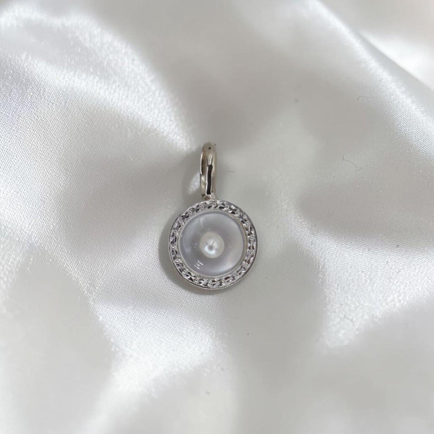 Antique Edwardian Dress Stud Charm | Platinum Mother of Pearl Seed Pearl 14K - Petra Star