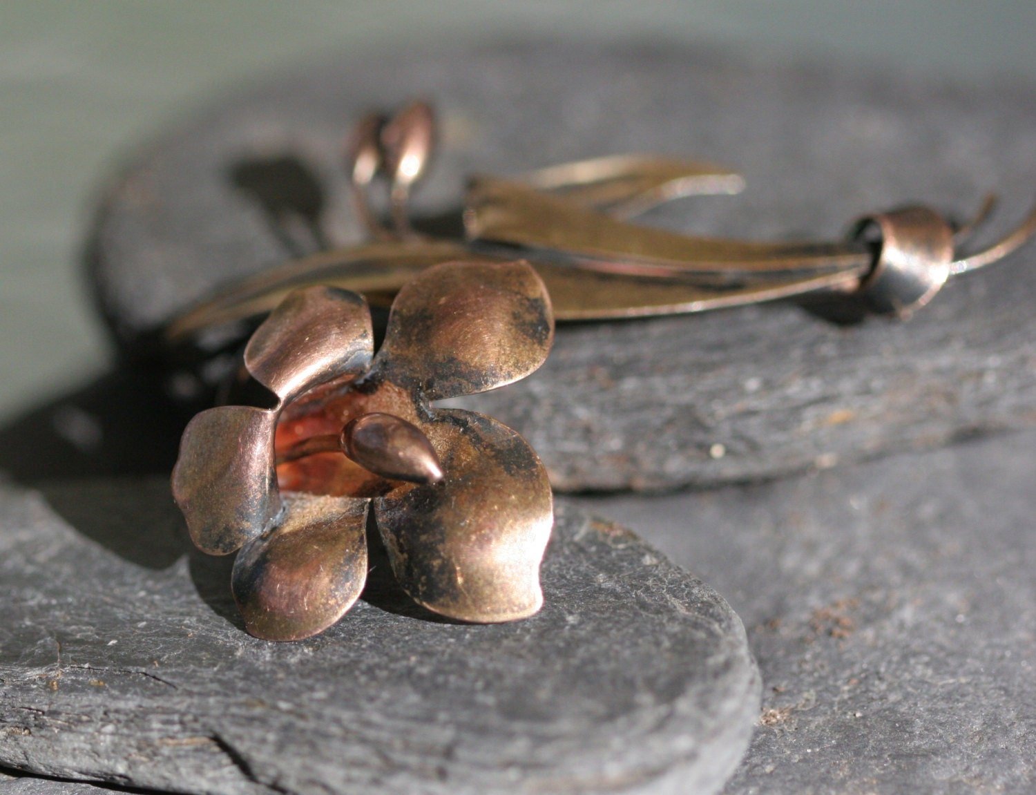 Antique Iris Brooch—Gold Over Silver - Petra Star