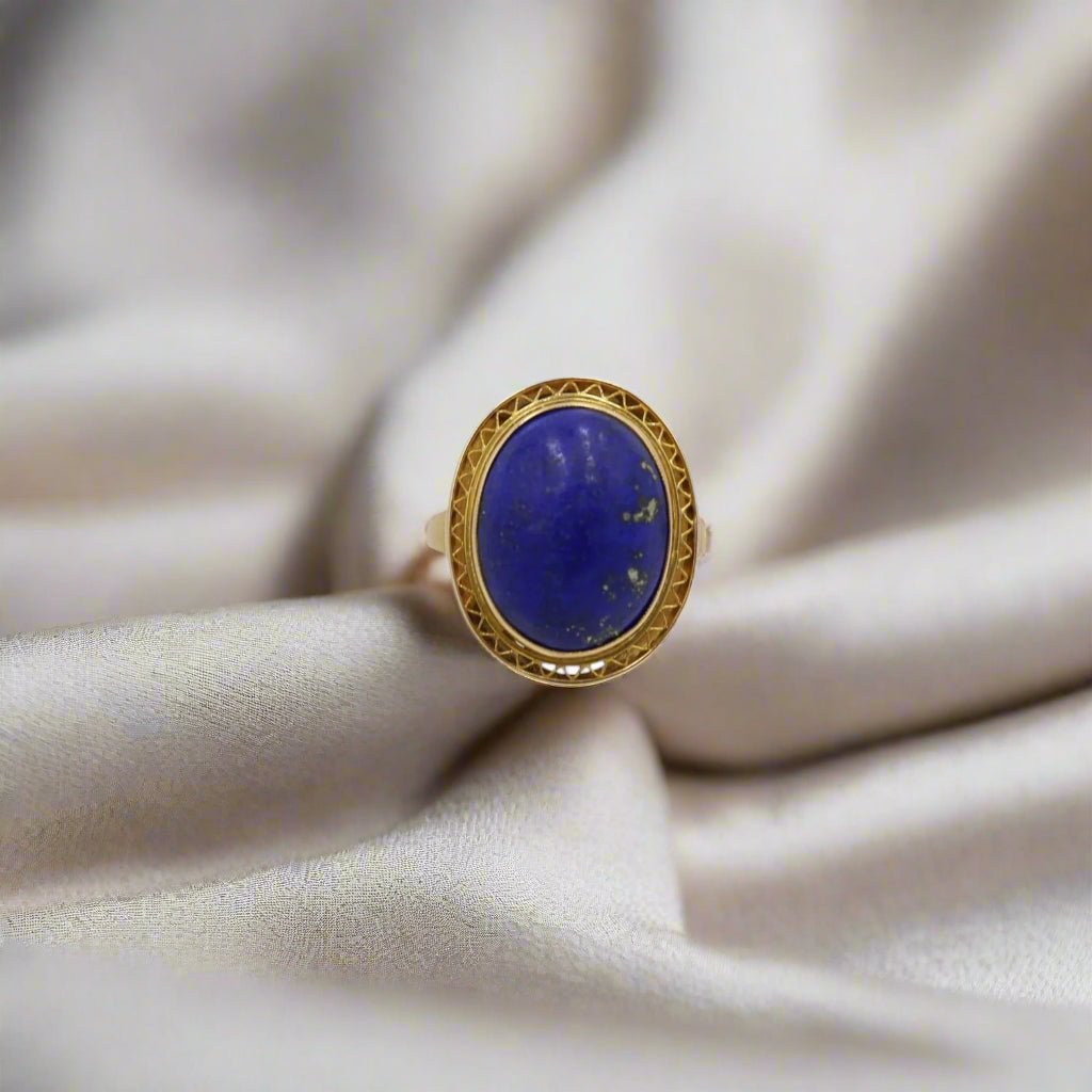 Antique Lapis Mizpah Ring - Petra Star