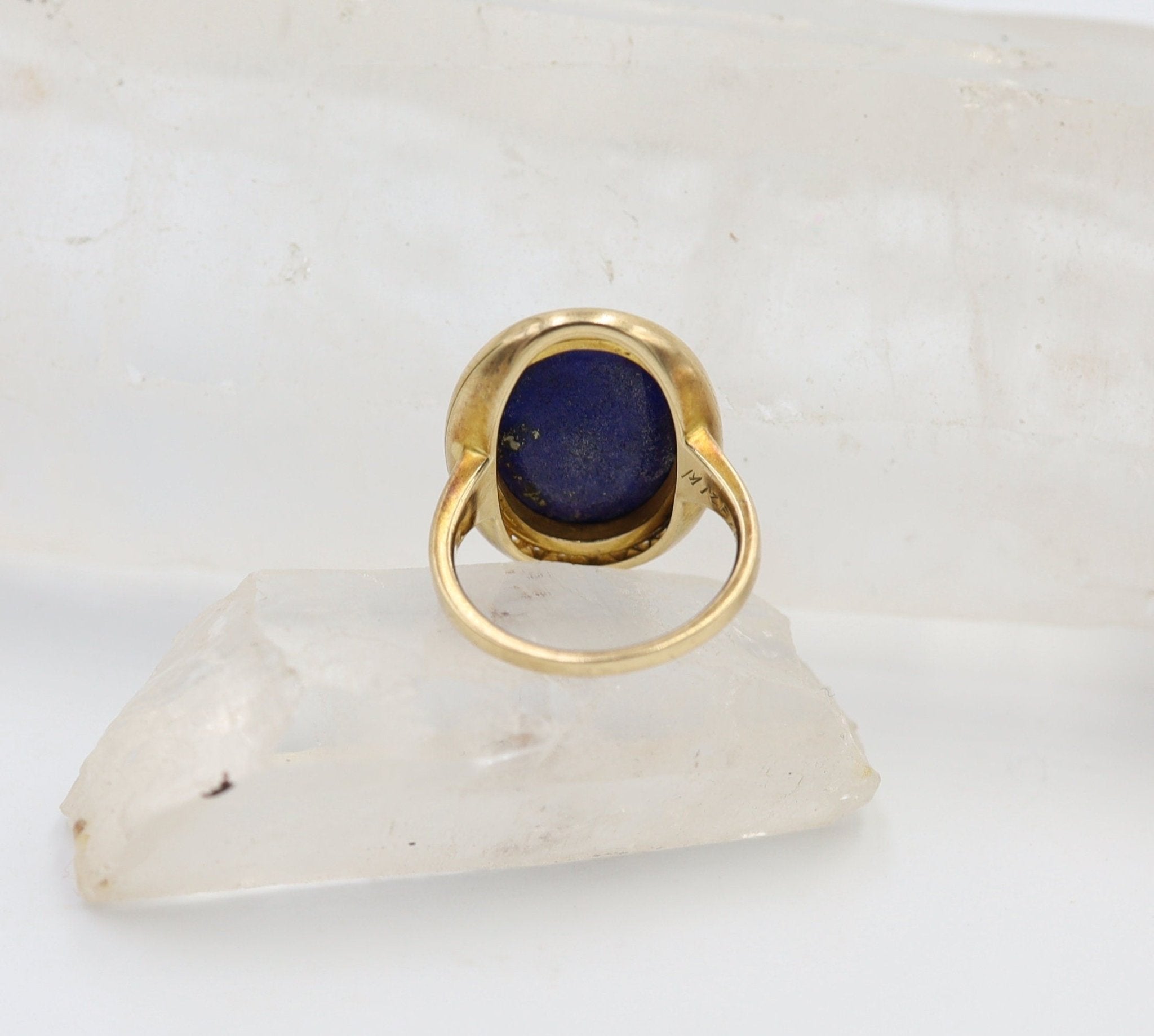 Antique Lapis Mizpah Ring - Petra Star