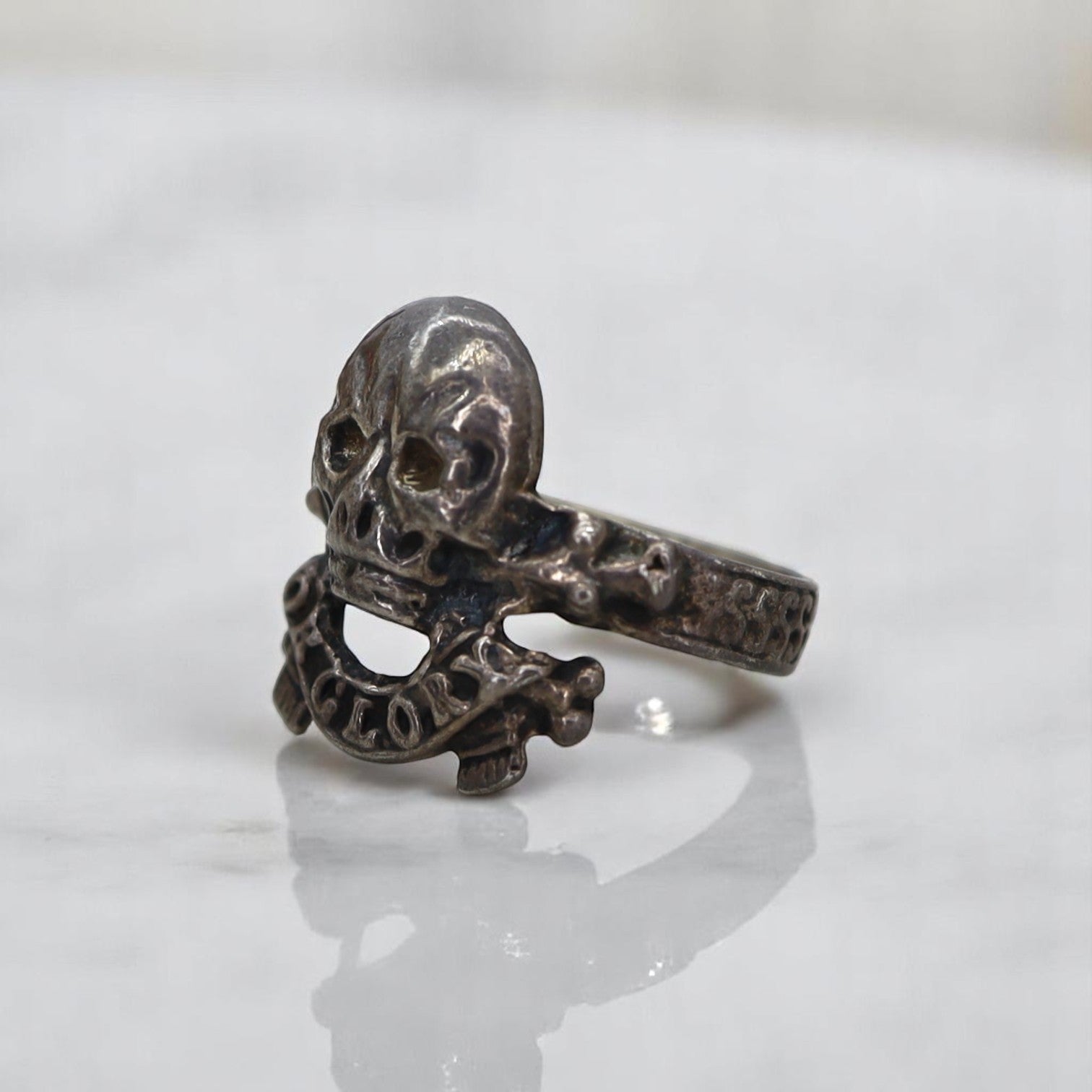 Antique Memento Mori Skull Ring - Petra Star
