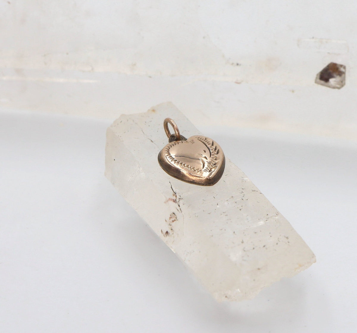 Antique Puffy Heart Charm (9k Pink Gold) - Petra Star