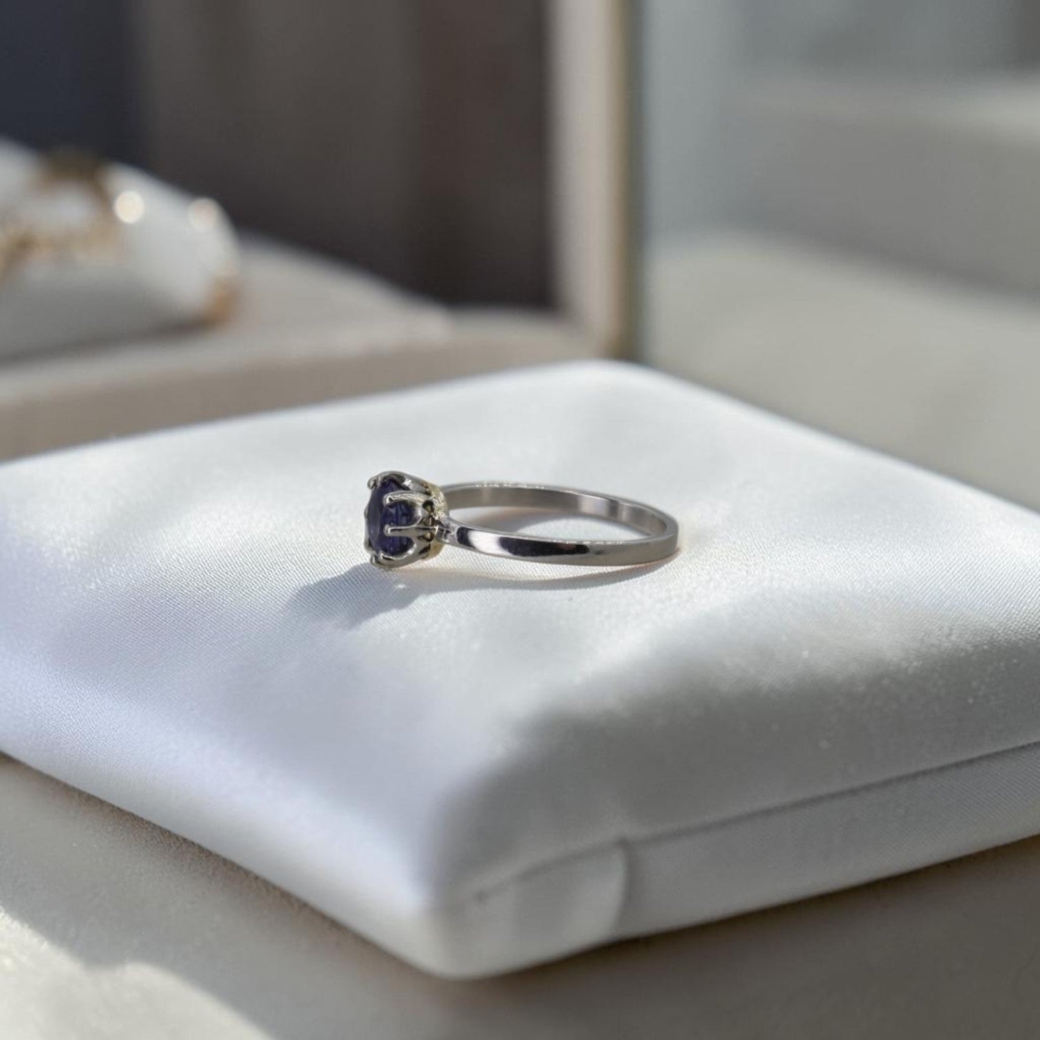 Antique Sapphire Solitaire Ring | 0.79ct Old European Cut | Circa 1900 Basket | Platinum Band | Petra Star - Petra Star