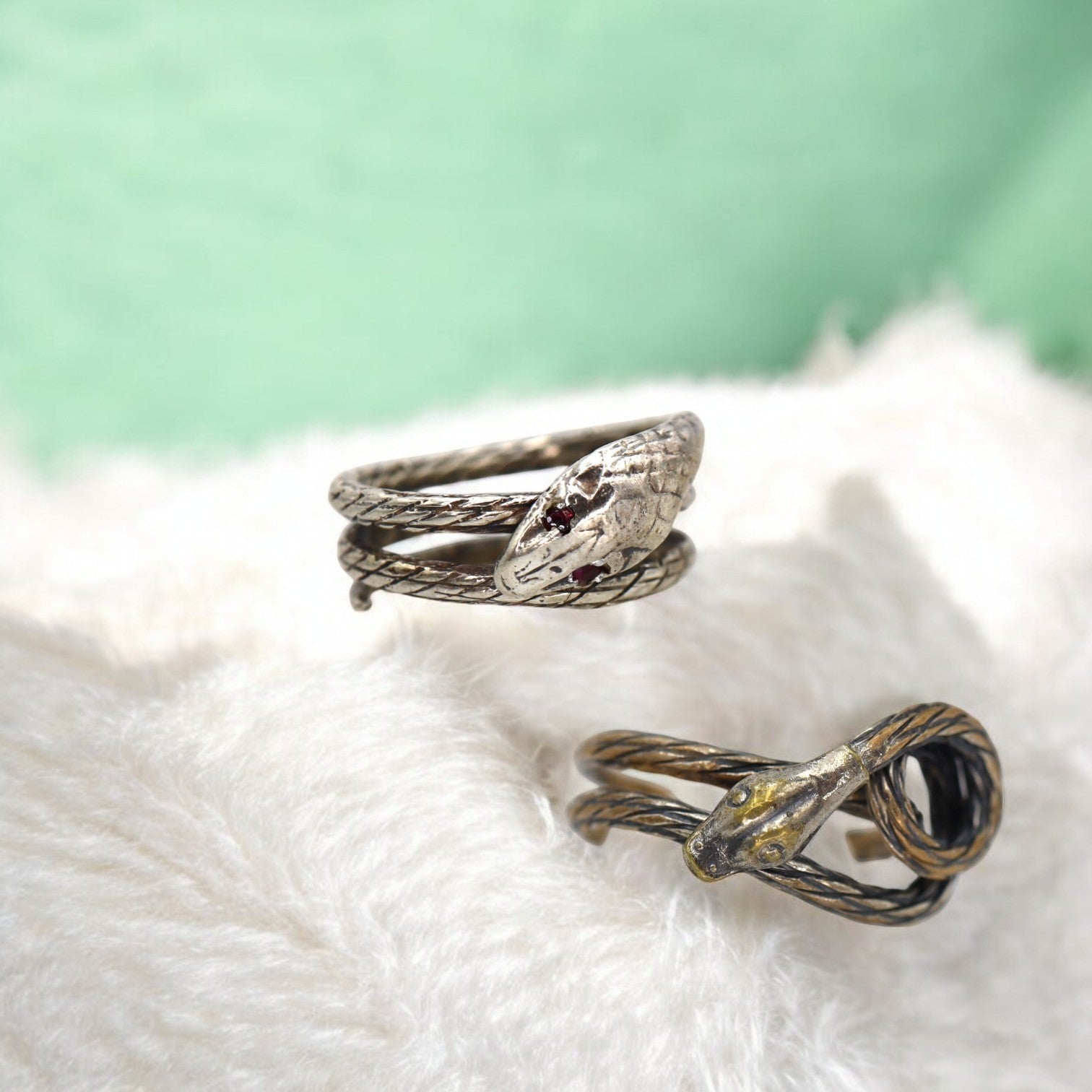 Antique Sterling Silver Snake Ring - Petra Star