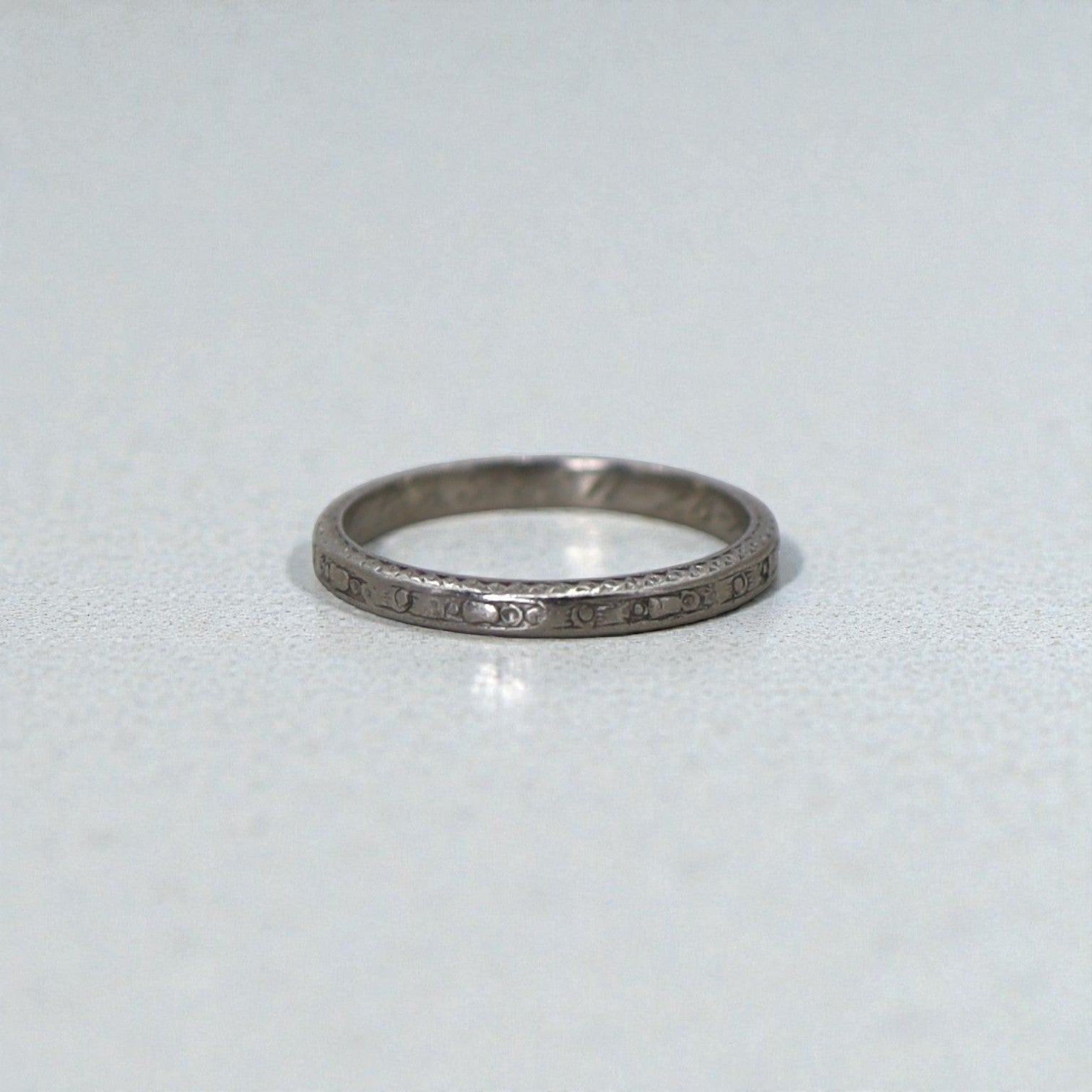 Art Deco Band in Platinum Dated 11.28.23 Size 6 - Petra Star