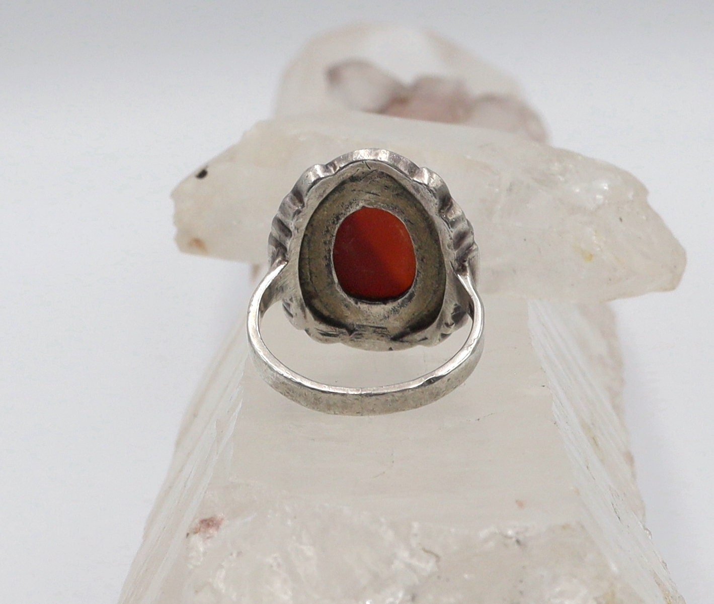 Art Deco Carnelian & Silver Ring - Petra Star