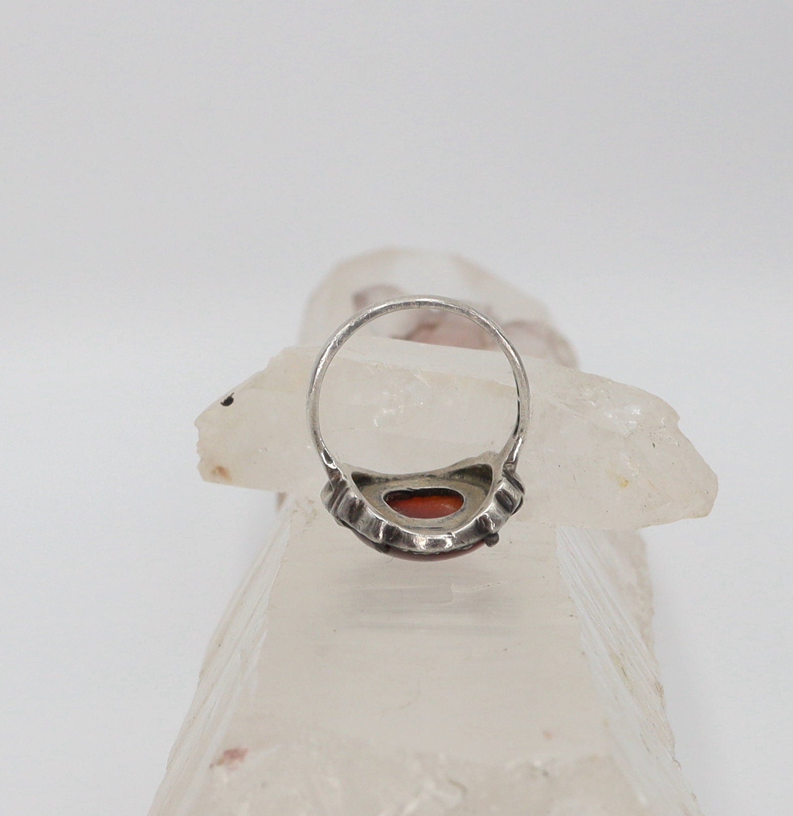 Art Deco Carnelian & Silver Ring - Petra Star