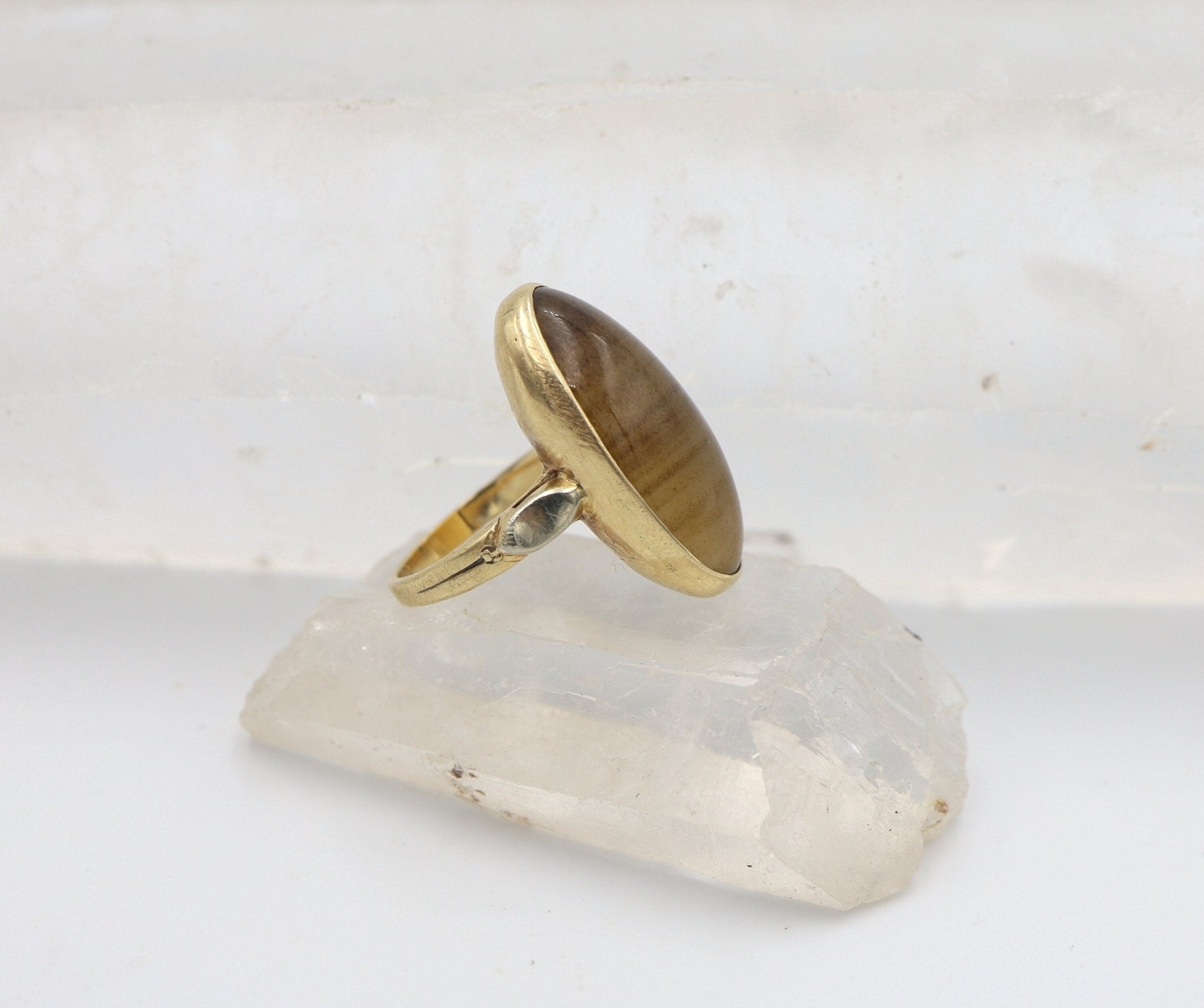 Art Deco Dendritic Agate Ring - Petra Star