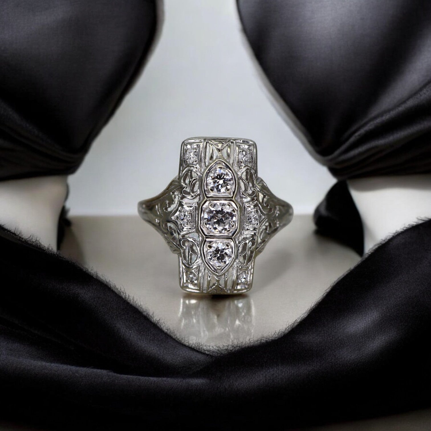 Art Deco Diamond Dinner Ring - Petra Star