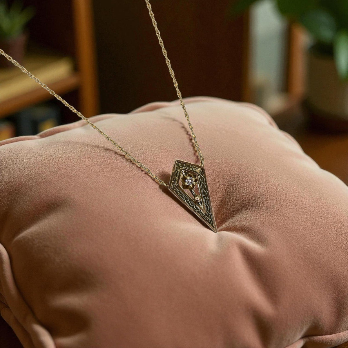 Art Deco Diamond Stickpin Conversion Necklace - Petra Star