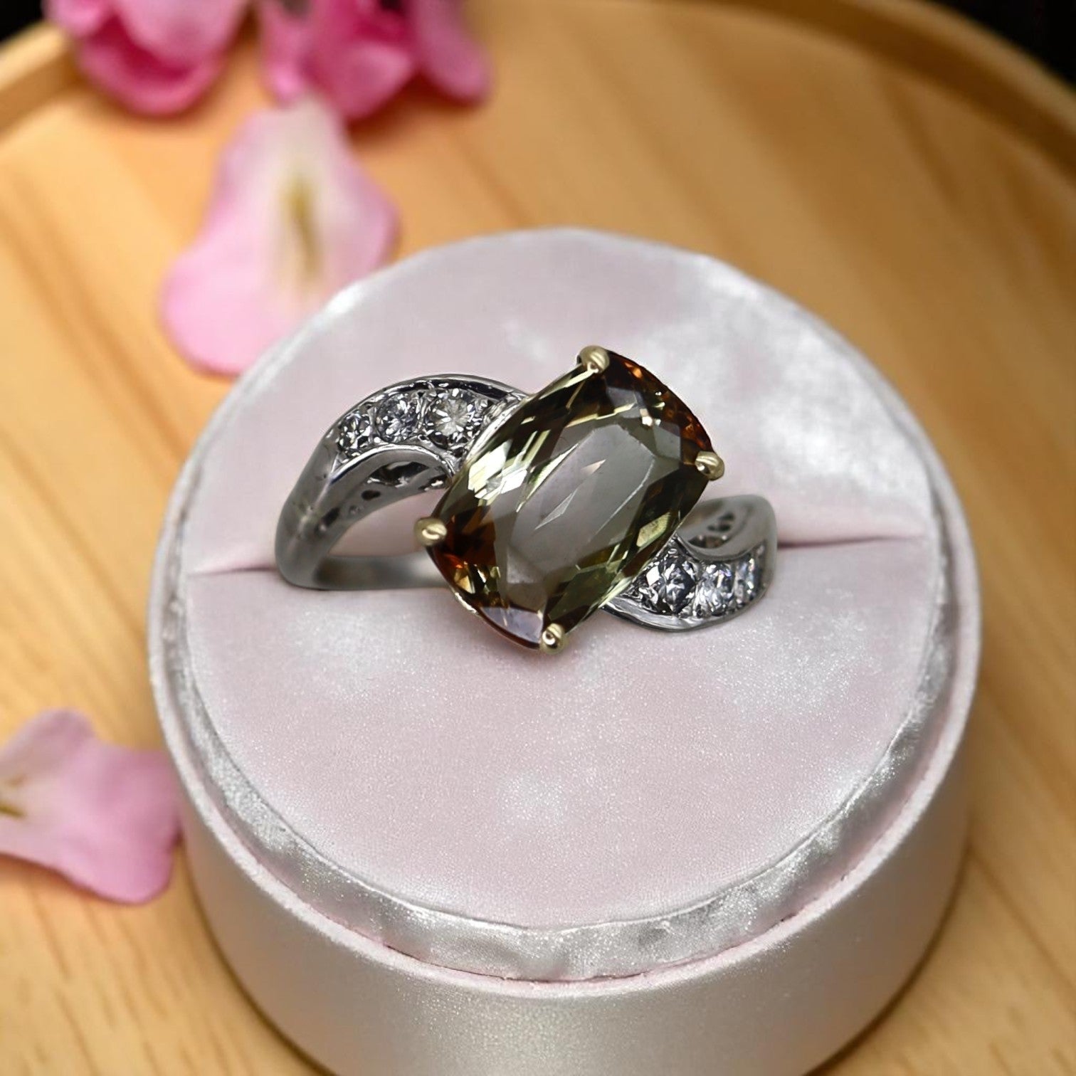 Art Deco Platinum & Andalusite Ring - Petra Star