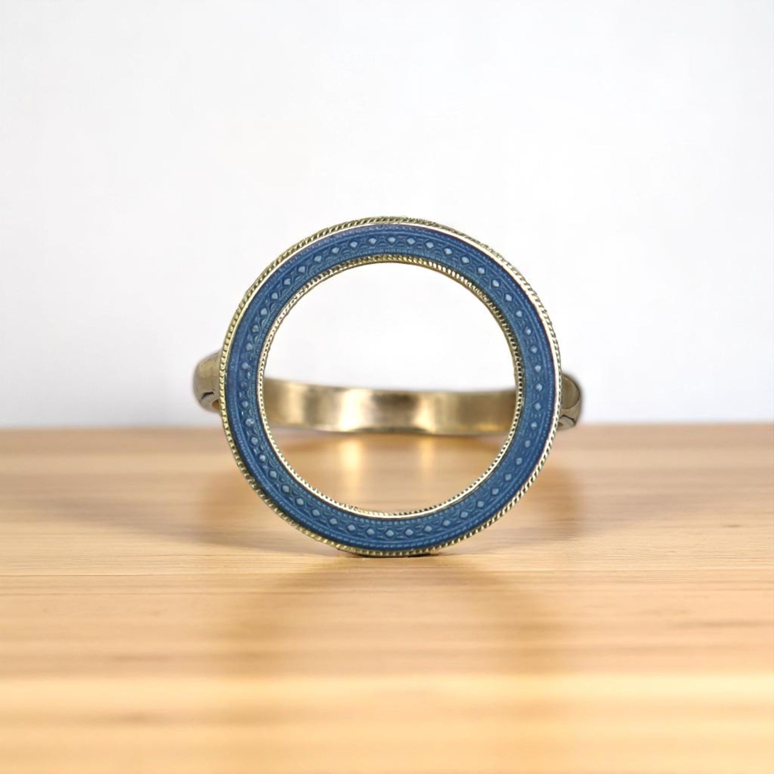 Art Nouveau Guilloche Enamel Ring 14k Gold - Petra Star