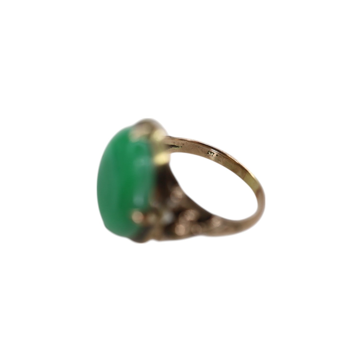 Art Nouveau Jade Ring - Petra Star