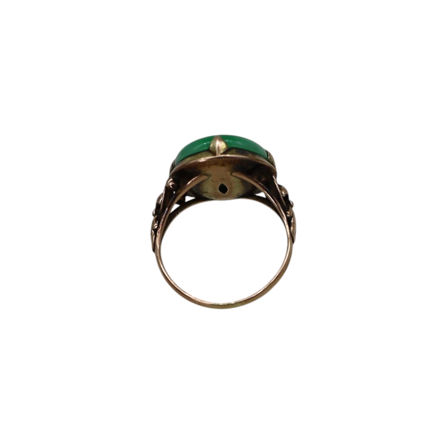 Art Nouveau Jade Ring - Petra Star
