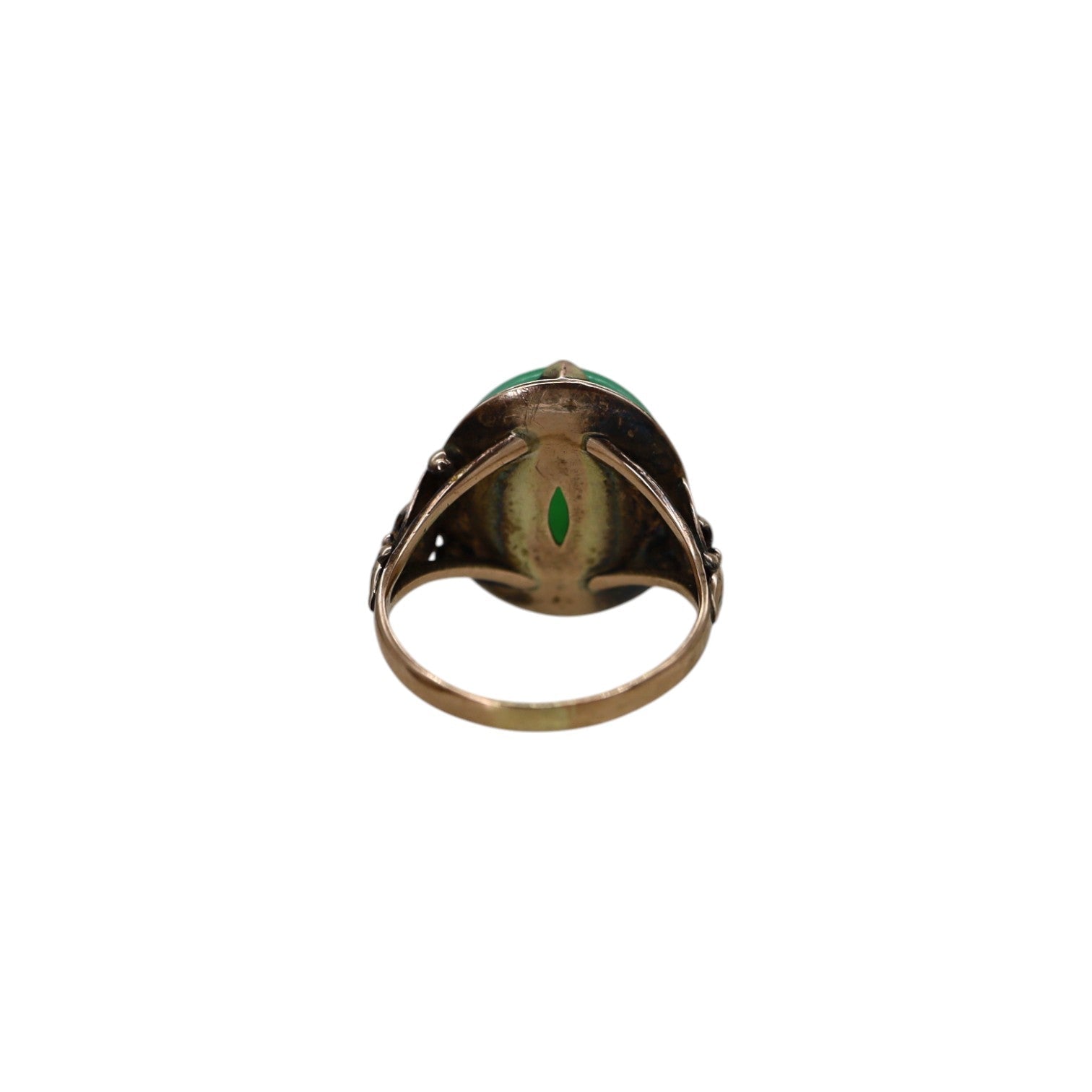 Art Nouveau Jade Ring - Petra Star