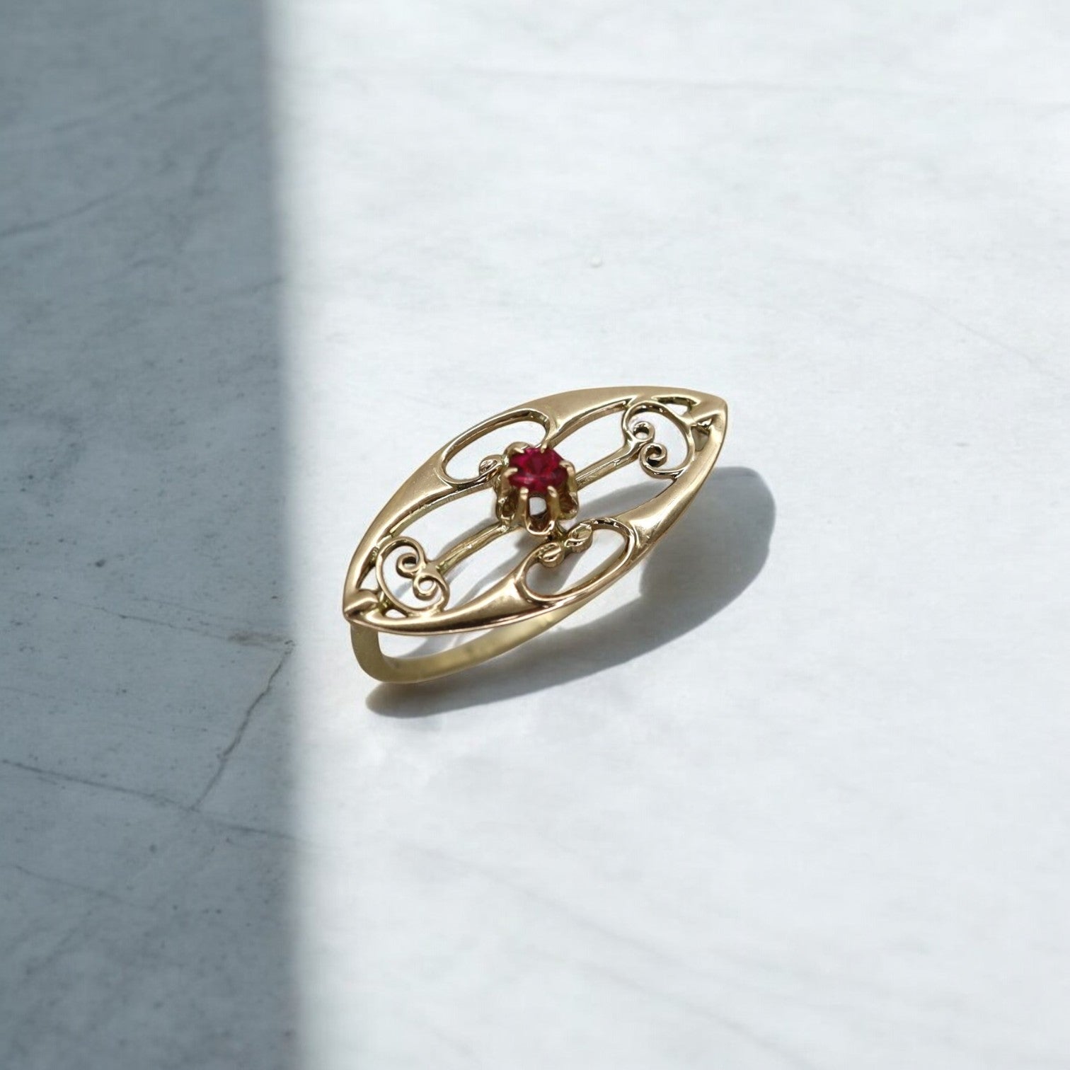 Art Nouveau Ruby Ring Conversion - Petra Star