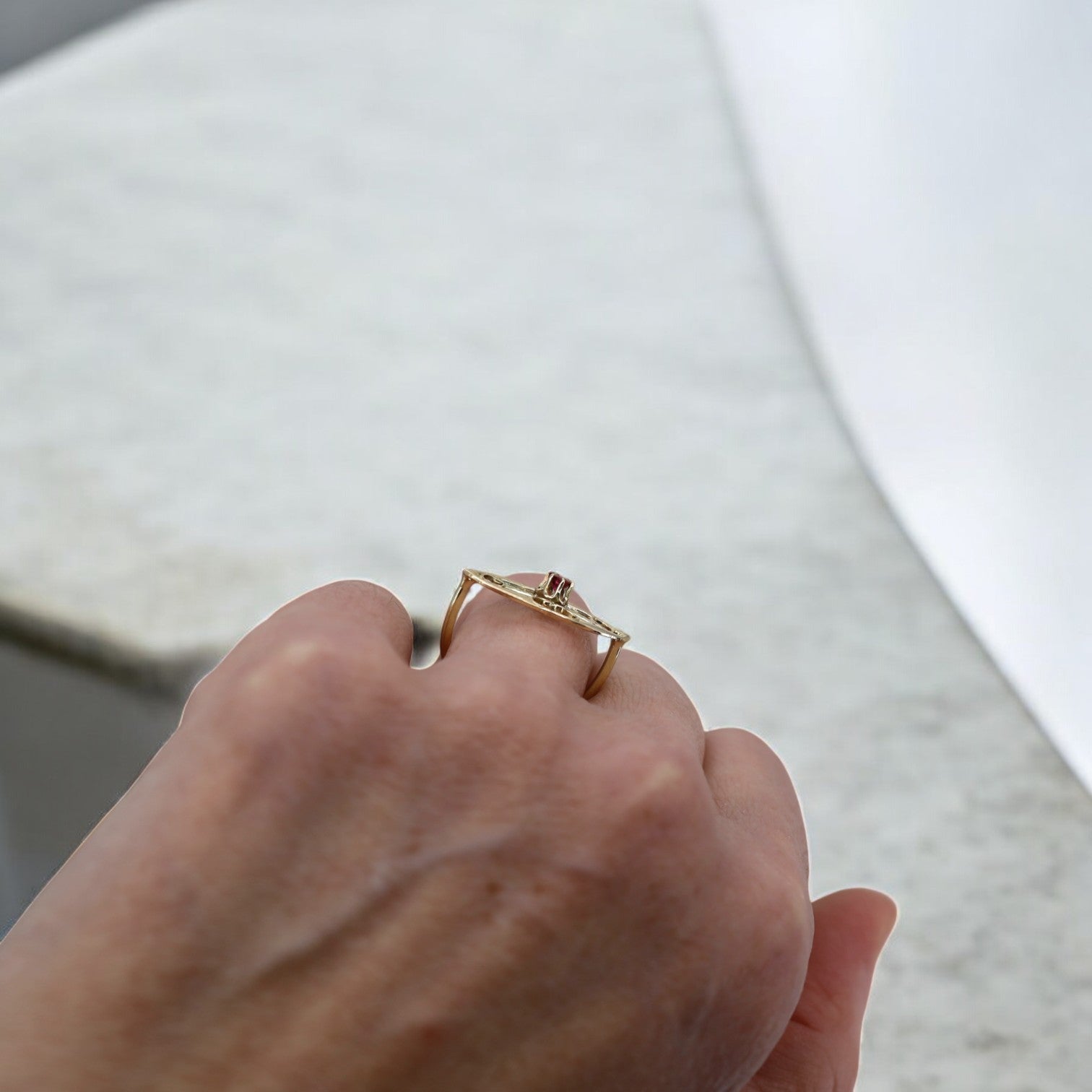 Art Nouveau Ruby Ring Conversion - Petra Star