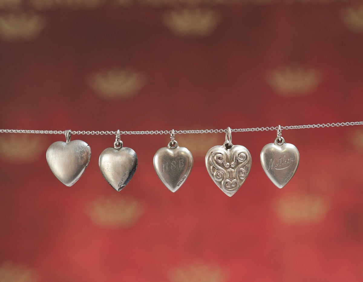 Art Nouveau Silver Puffy Hearts, Puffy Heart Locket - Petra Star