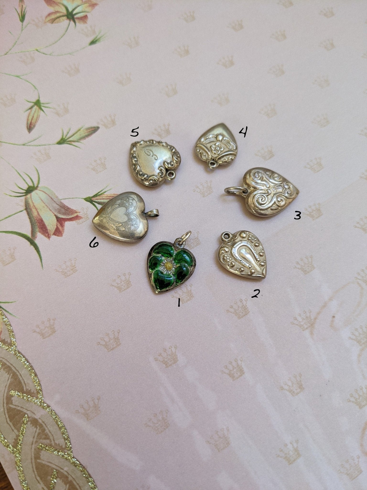 Art Nouveau Silver Puffy Hearts, Puffy Heart Locket - Petra Star