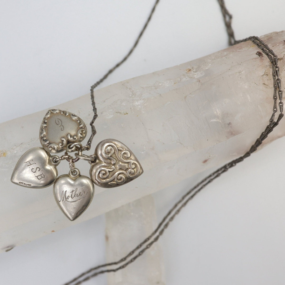 Art Nouveau Silver Puffy Hearts, Puffy Heart Locket - Petra Star