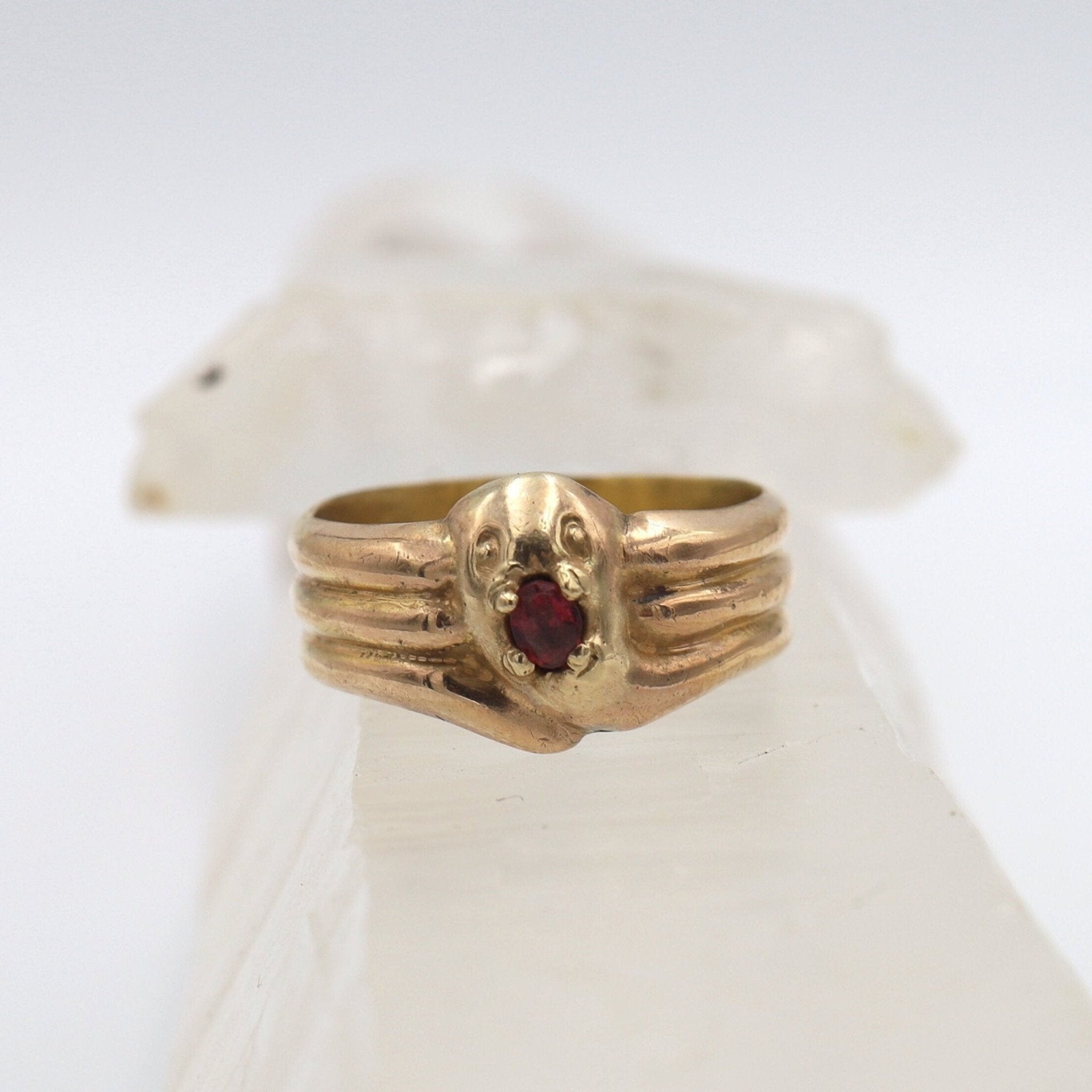 Art Nouveau Snake Ring in 9k Rose Gold - Petra Star