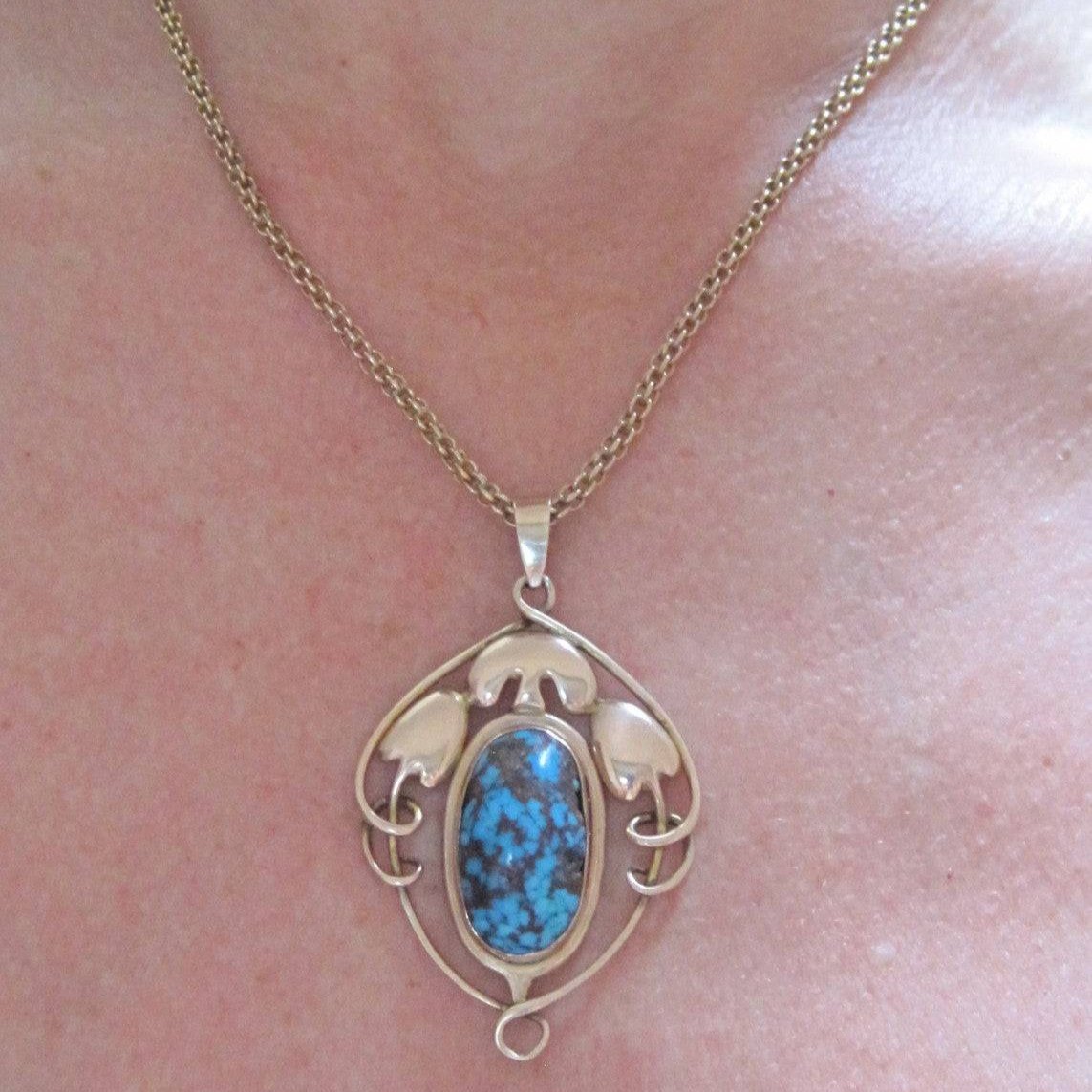 Arts & Crafts Turquoise Pendant - Petra Star