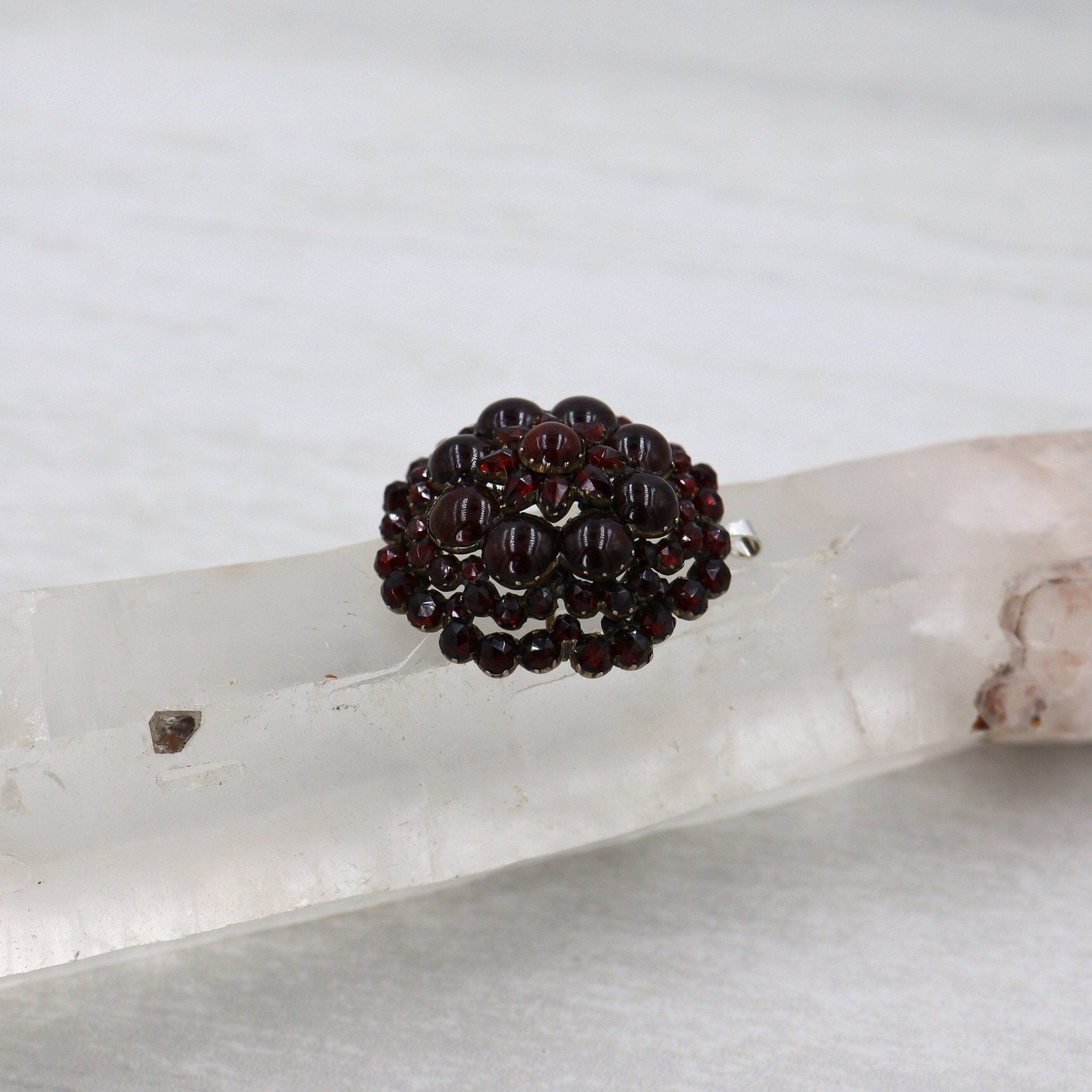 Authentic Early-Victorian Bohemian Garnet Pendant Brooch - Petra Star