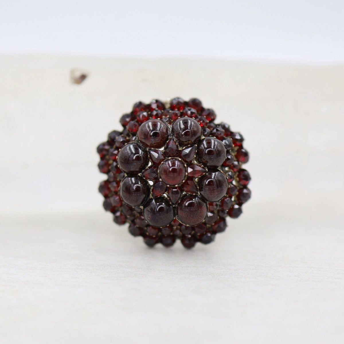 Authentic Early-Victorian Bohemian Garnet Pendant Brooch - Petra Star