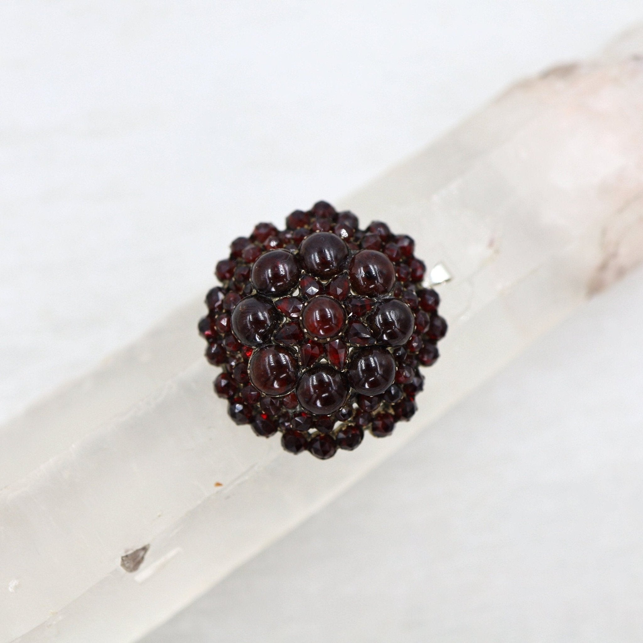 Authentic Early-Victorian Bohemian Garnet Pendant Brooch - Petra Star