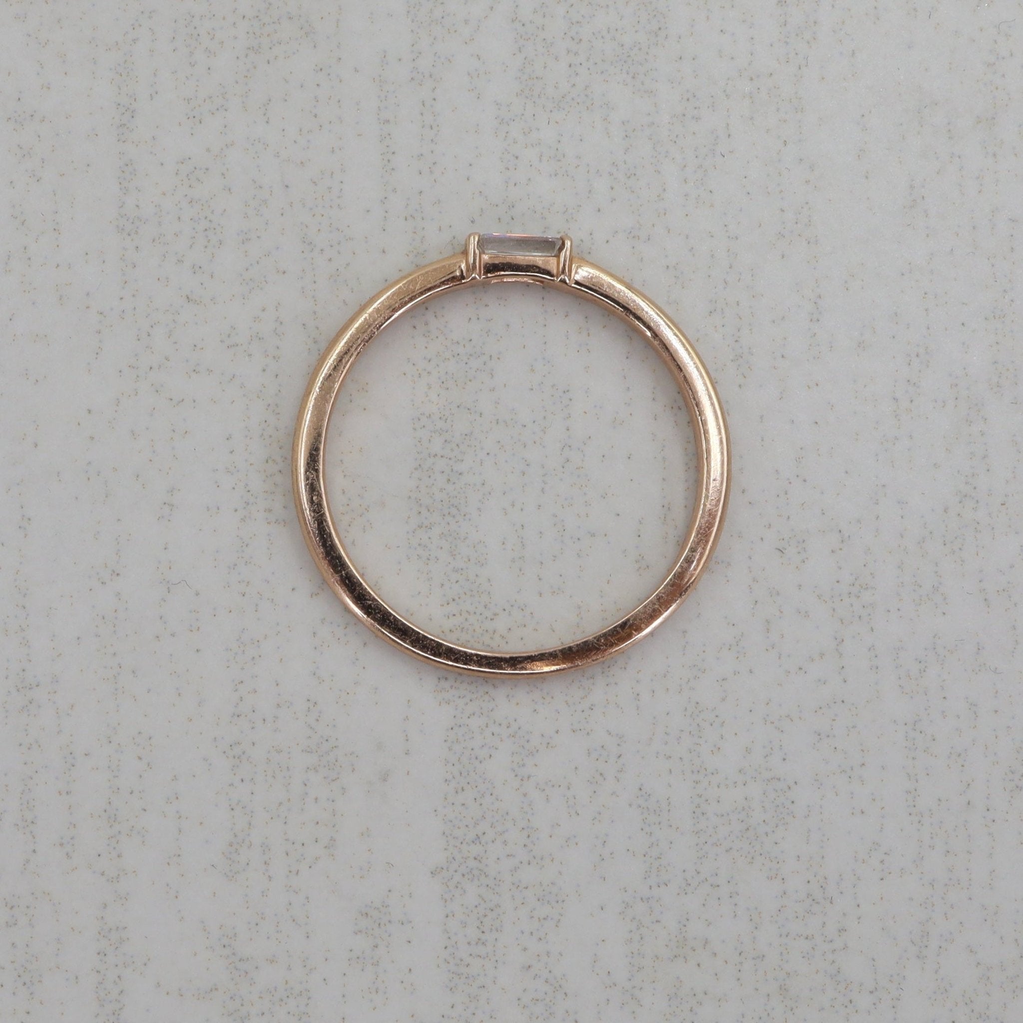 Baguette Diamond Stacking Band in 14k Rose Gold | 0.14ct G VS1 Recycled Diamond | Custom Size | Petra Star - Petra Star