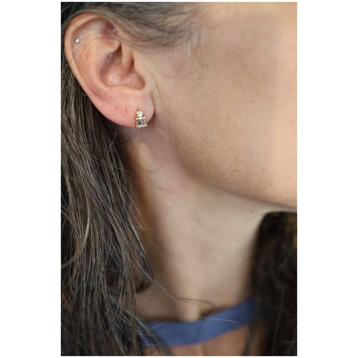 Baguette Diamond Studs - Petra Star