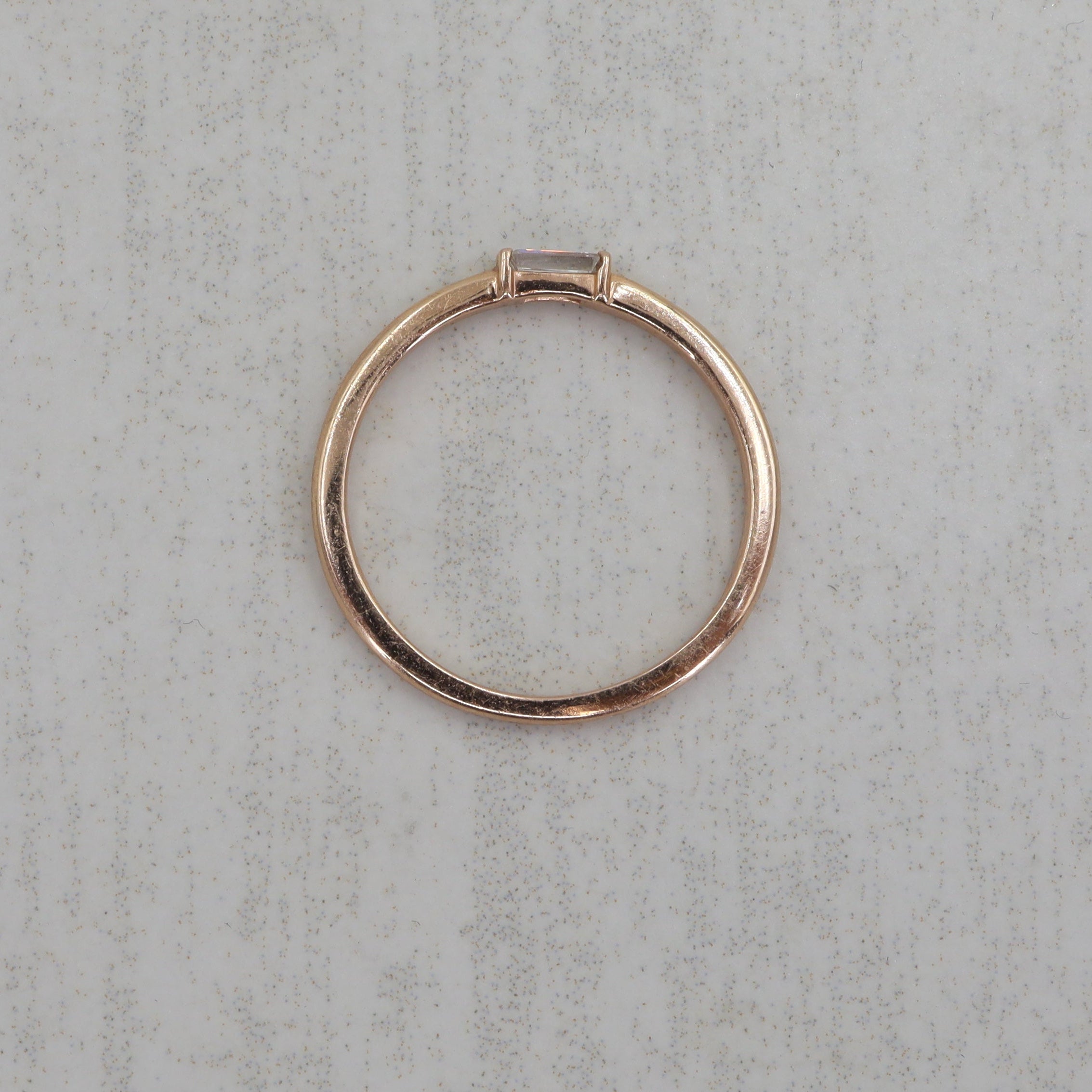 Baguette Diamond Stacking Band in 14k Rose Gold | 0.14ct G VS1 Recycled Diamond | Custom Size | Petra Star