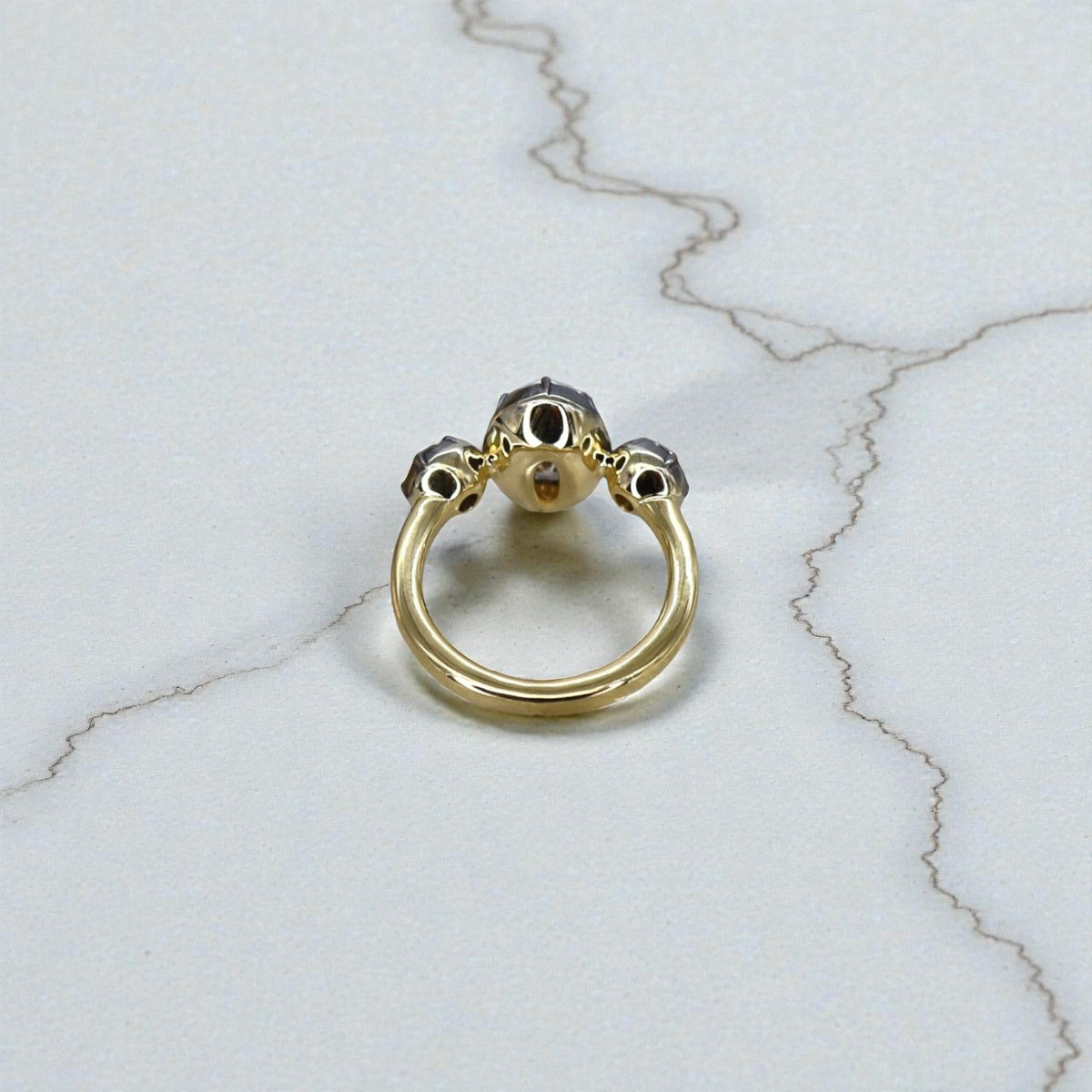 Bespoke Georgian Inspired Three-Stone Ring - Petra Star