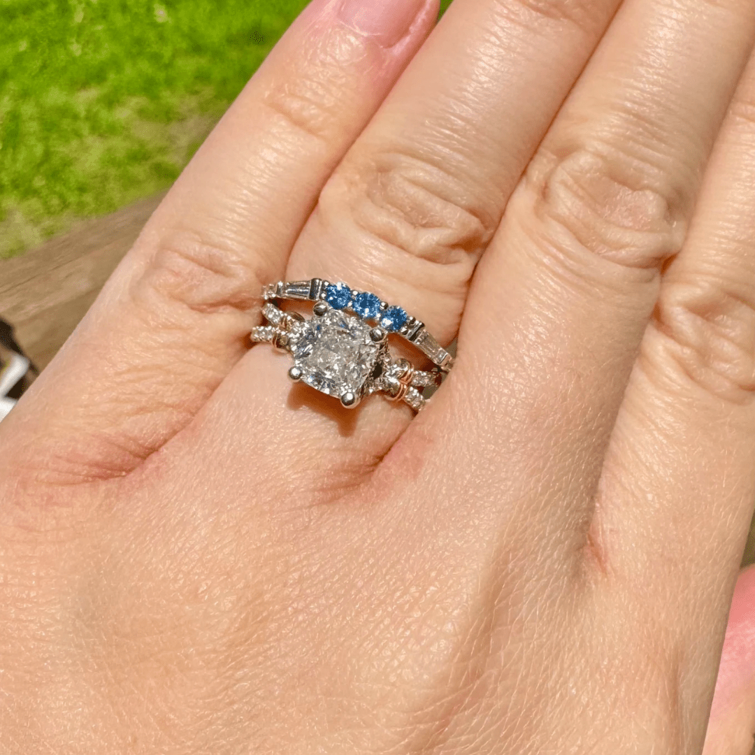 Bespoke Sapphire + Diamond Band - Petra Star