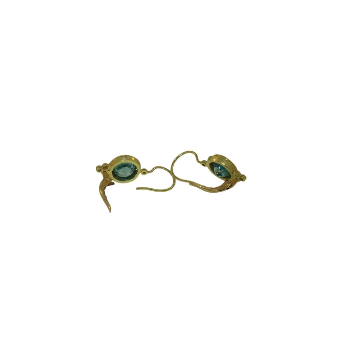 Blue Zircon and Diamond Designer Earrings - Petra Star