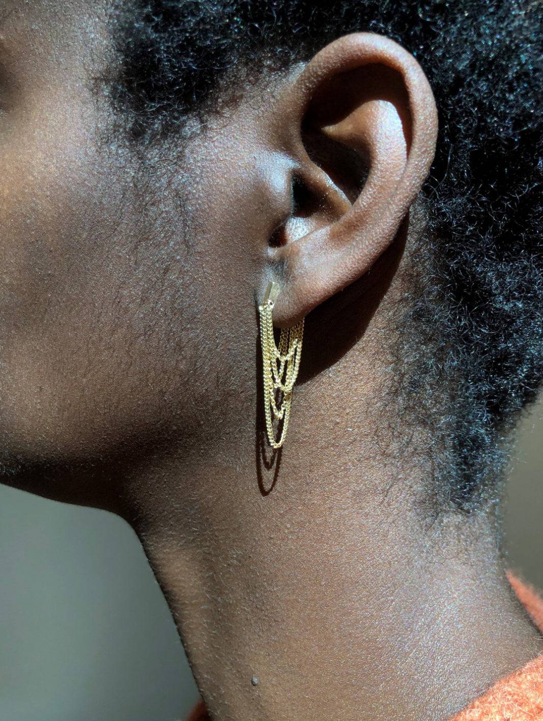 Chandelier Earrings in 14k Yellow Gold - Petra Star