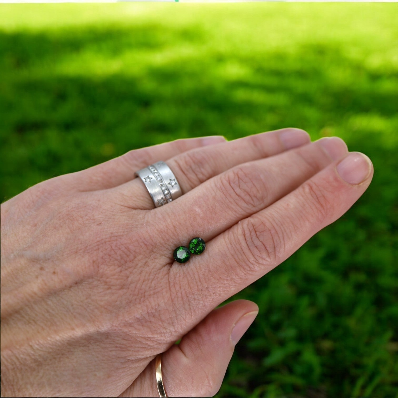 Chrome Diopside Drop Earrings | 14K Yellow Gold Milgrain Threaders | 1.65 ctw - Petra Star