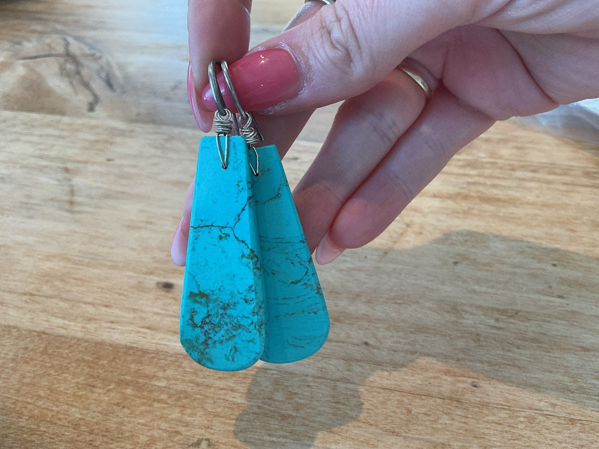 Chunky Turquoise Dangles - Petra Star