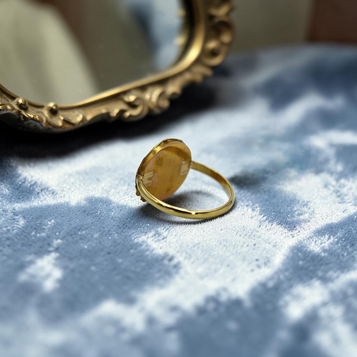 Circa 1905 Art Nouveau Mucha Lady 18k Yellow Gold Ring | Converted Scarf Clip | Rose Cut Diamonds | Petra Star Vintage Vault - Petra Star